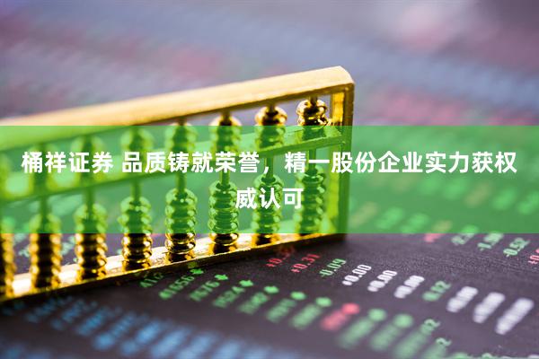 桶祥证券 品质铸就荣誉，精一股份企业实力获权威认可